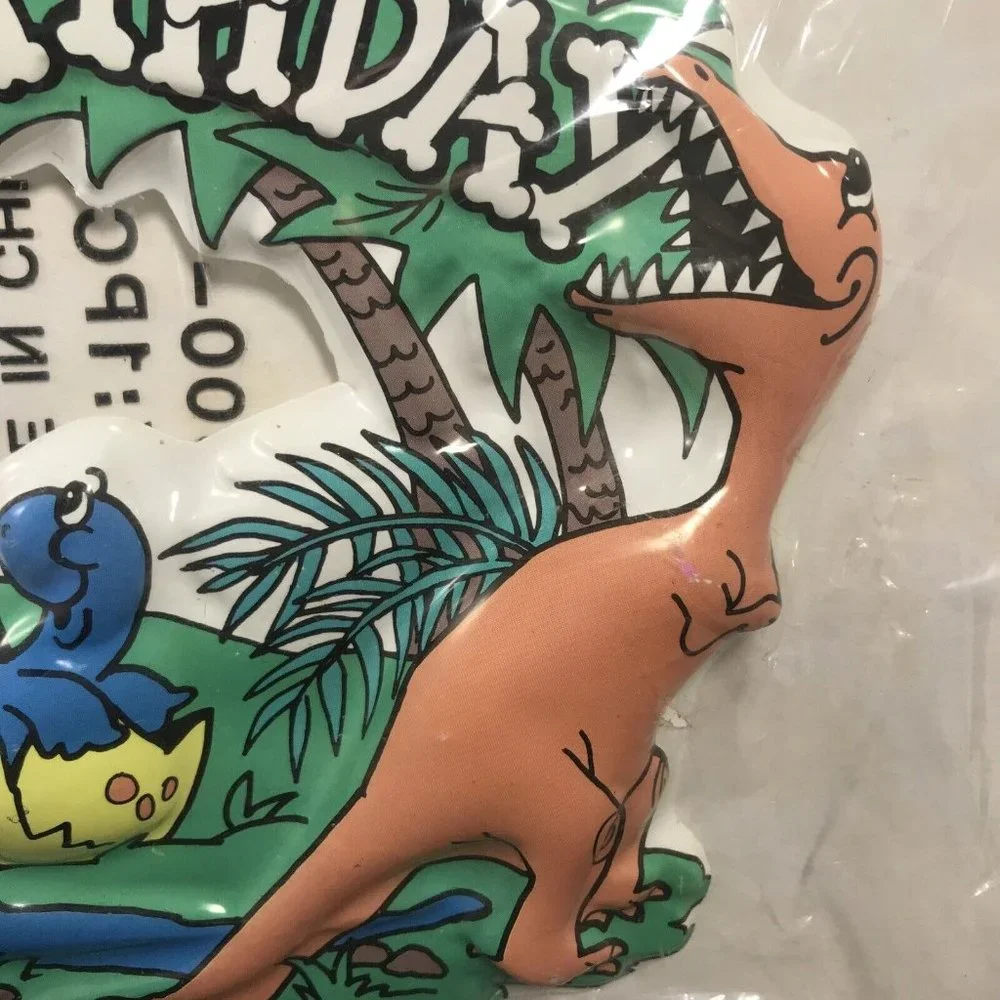 Vintage 1991 Wilton Dinosaur Family Happy Birthday Cake Topper Decoration SEALED